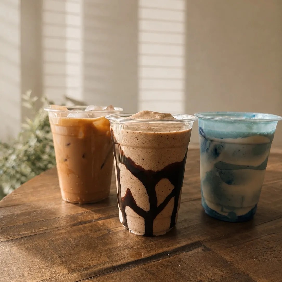 Three signature Mill and Roast iced drinks